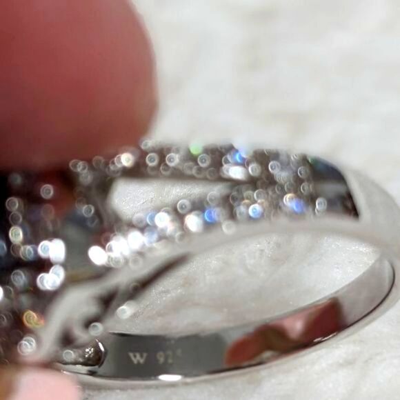 NWOT Heart Shaped Simulated Sapphire & Cubic Zirconia, Sterling Silver Ring - Picture 14 of 14